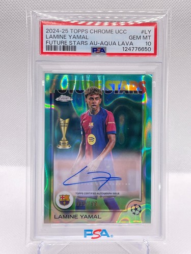 Lamine Yamal 2025 Topps Chrome Aqua Lava /199