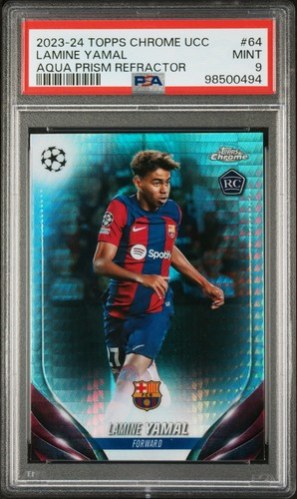 Lamine Yamal 2023 Topps Chrome Aqua Prism Refractor