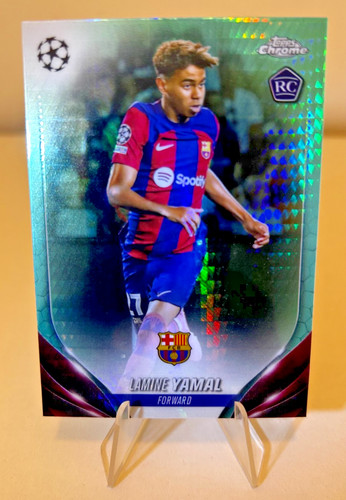 Lamine Yamal 2023 Topps Chrome Aqua Prizm
