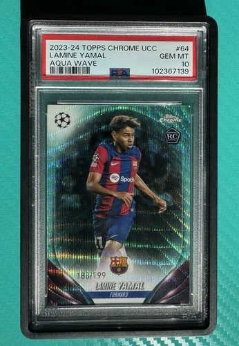 Lamine Yamal 2023 Topps Chrome Aqua Wave /199