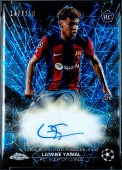 Lamine Yamal 2023 Topps Chrome Black Laser Blue /150
