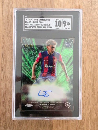 Lamine Yamal 2023 Topps Chrome Black Lazer /99