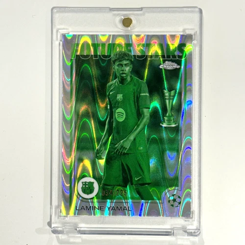 Lamine Yamal 2024 Topps Chrome Blue Wave Refractor /225