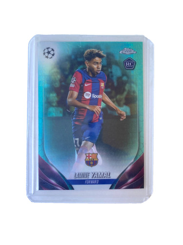 Lamine Yamal 2024 Topps Chrome F.C Barcelona Aqua Prism