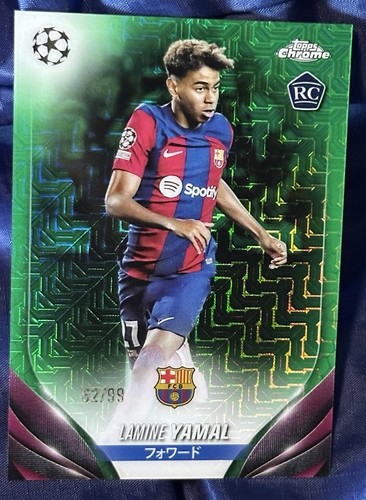 Lamine Yamal 2023 Topps Chrome Green Refractor /99