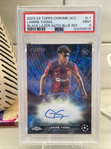 Lamine Yamal 2023 Topps Chrome Laser Blue Refractor /150