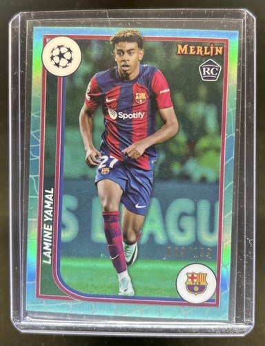 Lamine Yamal 2024 Topps Chrome Merlin Chrome Aqua Refractor /199