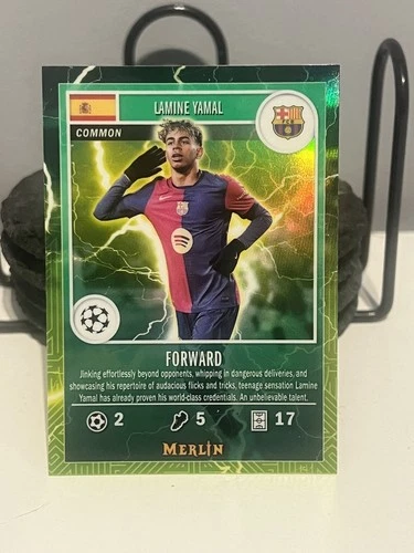 Lamine Yamal 2024 Topps Chrome Merlin Lightning Green