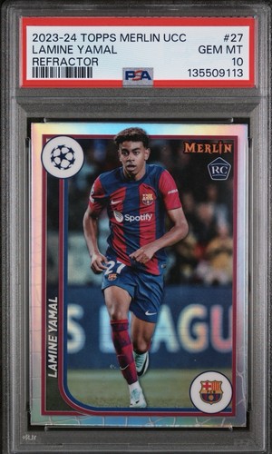 Lamine Yamal 2023 Topps Chrome Merlin UEFA Refractor #27