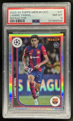 Lamine Yamal 2024 Topps Chrome Merlin UEFA Refractor #27