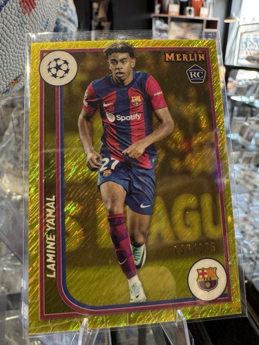 Lamine Yamal 2023 Topps Chrome Merlin UEFA Yellow Shimmer /175