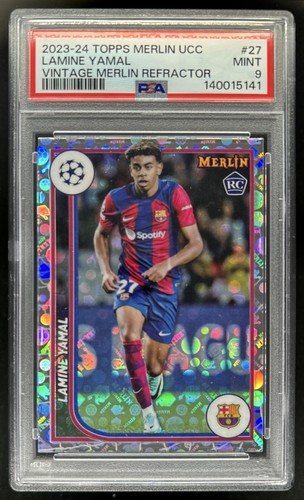 Lamine Yamal 2023 Topps Chrome Merlin Vintage Refractor /27