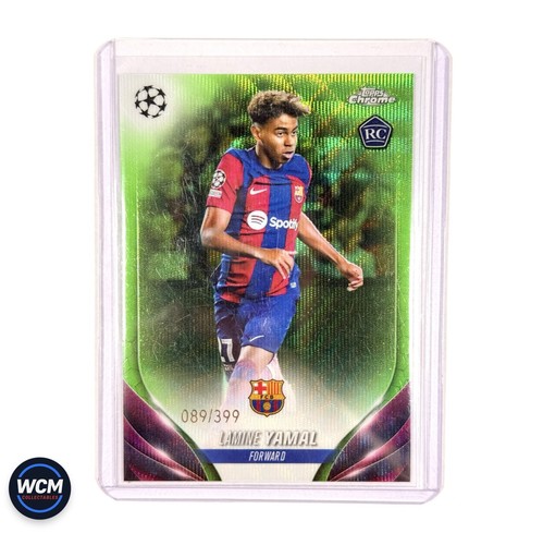 Lamine Yamal 2024 Topps Chrome Neon Green Wave /399