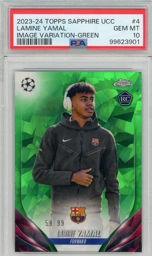Lamine Yamal 2024 Topps Chrome Sapphire Green /99