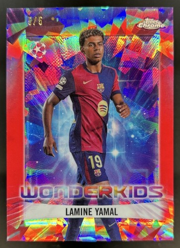 Lamine Yamal 2024 Topps Chrome Sapphire UEFA Red Refractor /5