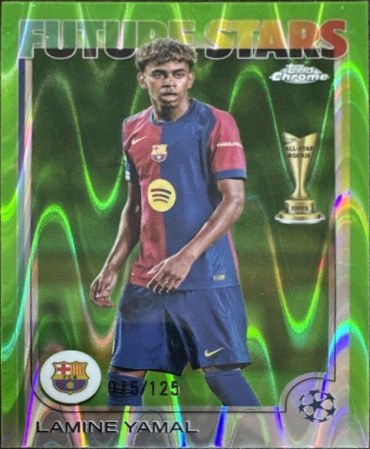 Lamine Yamal 2024 Topps Chrome UCC Green Lava /125