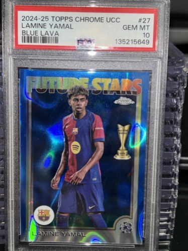 Lamine Yamal 2024 Topps Chrome UEFA Blue Refractor /150