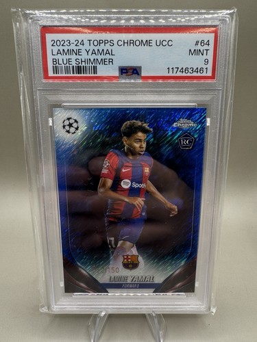 Lamine Yamal 2023 Topps Chrome UEFA Blue Shimmer Refractor /150