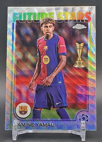 Lamine Yamal 2024 Topps Chrome UEFA Blue Wave #27