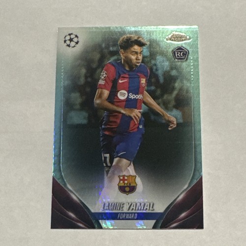 Lamine Yamal 2023 Topps Chrome UEFA Club Competitions Aqua Prism Refractor