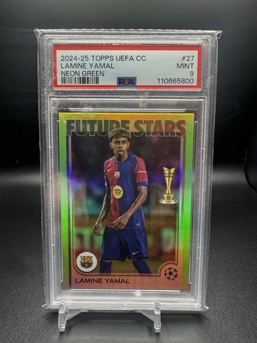 Lamine Yamal 2024 Topps Chrome UEFA Neon Green /199