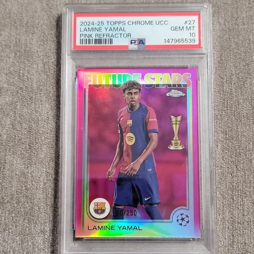 Lamine Yamal 2024 Topps Chrome UEFA Pink Refractor /250