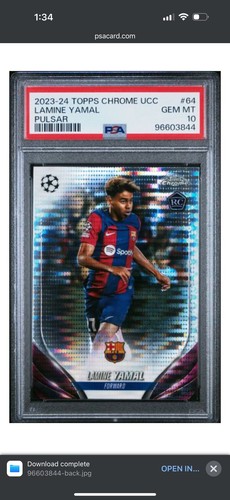 Lamine Yamal 2023 Topps Chrome UEFA Pulsar Refractor