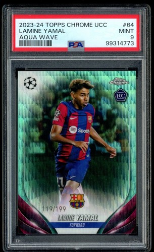 Lamine Yamal 2023 Topps Cromo UCC Aqua Wave /199