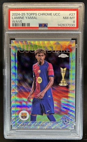 Lamine Yamal 2024 Topps Cromo UEFA Wave Refractor #27