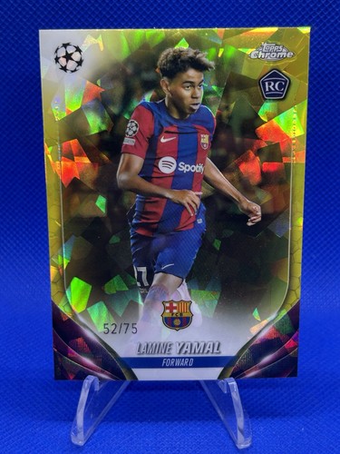 Lamine Yamal 2023 Topps Cromo UEFA Zafiro Amarillo /75
