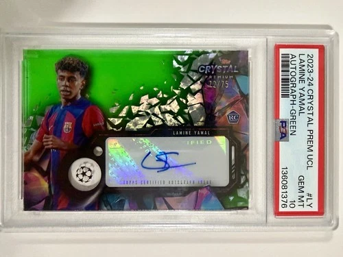 Lamine Yamal 2023 Topps Crystal Premium UEFA Green /75