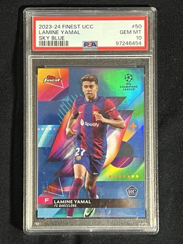 Lamine Yamal 2023 Topps Finest Azul Cielo Refractor /275