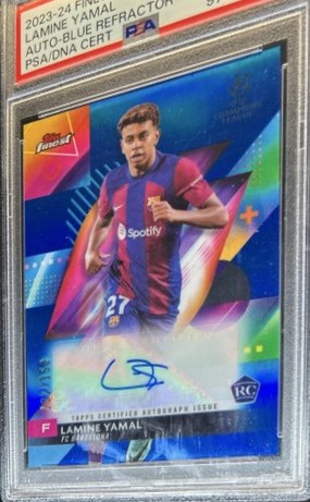 Lamine Yamal 2023 Topps Finest Blue /150