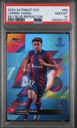 Lamine Yamal 2023 Topps Finest Blue Refractor /275