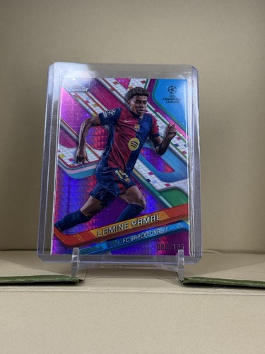 Lamine Yamal 2024 Topps Finest Pink Prism Refractor /125