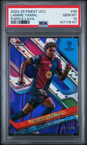 Lamine Yamal 2024 Panini Finest Purple Lava Refractor /199
