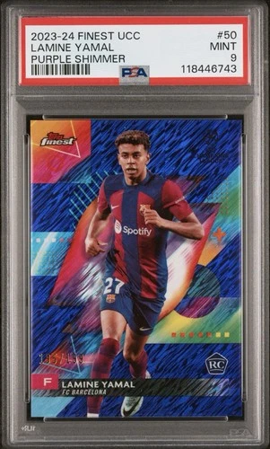 Lamine Yamal 2023 Topps Finest Purple Shimmer /199