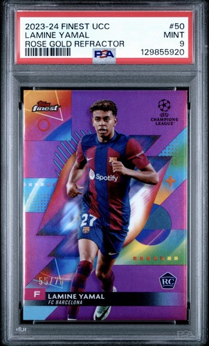 Lamine Yamal 2023 Topps Finest Rose Gold Refractor /75