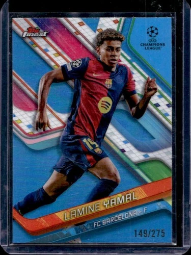 Lamine Yamal 2024 Topps Finest Sky Blue Refractor /275