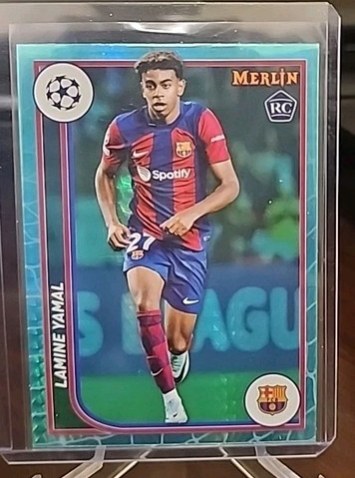 Lamine Yamal 2024 Topps Merlin Chrome Aqua Prism Refractor /27
