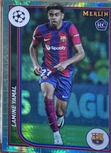 Lamine Yamal 2024 Topps Merlin Chrome Aqua Prism Refractor