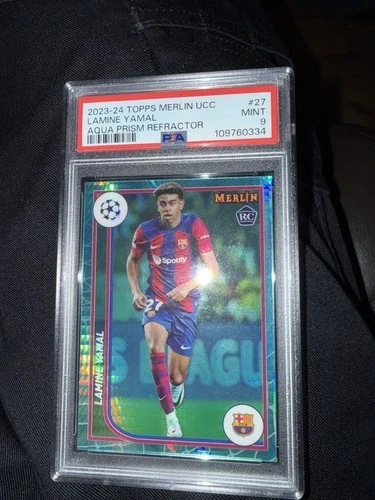 Lamine Yamal 2023 Topps Merlin Chrome Aqua Refractor