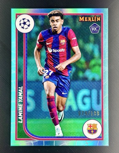 Lamine Yamal 2024 Topps Merlin Chrome Aqua Refractor /199