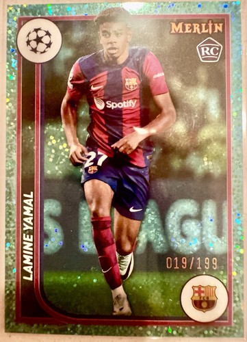 Lamine Yamal 2023 Topps Merlin Chrome Aqua Refractor /199
