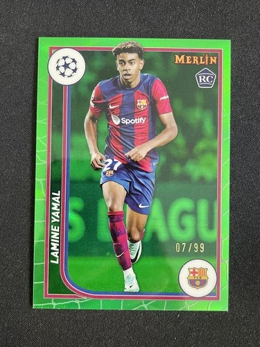 Lamine Yamal 2023 Topps Merlin Chrome Green Refractor /99