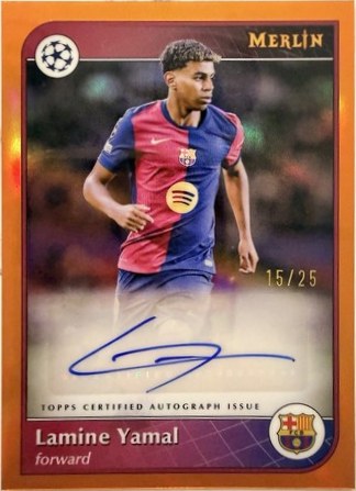 Lamine Yamal 2024 Topps Merlin Chrome Orange Refractor /25