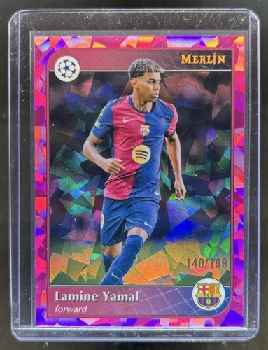 Lamine Yamal 2024 Topps Merlin Chrome Pink Atomic Refractor /199