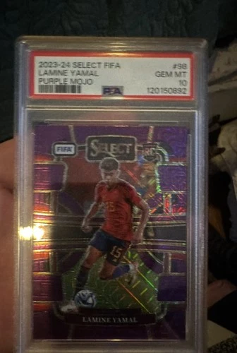 Lamine Yamal 2023 Panini Select FIFA Purple Mojo Prizm