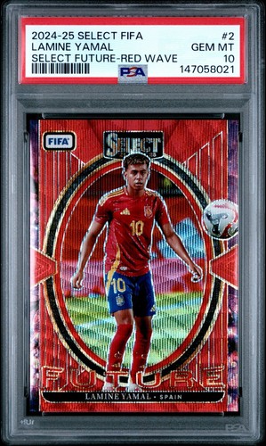 Lamine Yamal 2024 Panini Select Red Wave Prizm /49