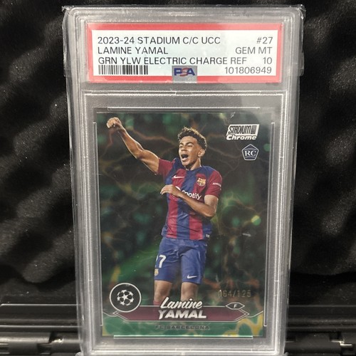 Lamine Yamal 2023 Topps Stadium Club Chrome Green & Yellow Electric